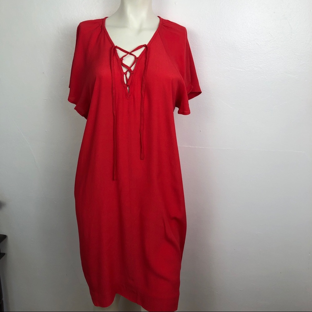 Madewell Red Knee Length Dress